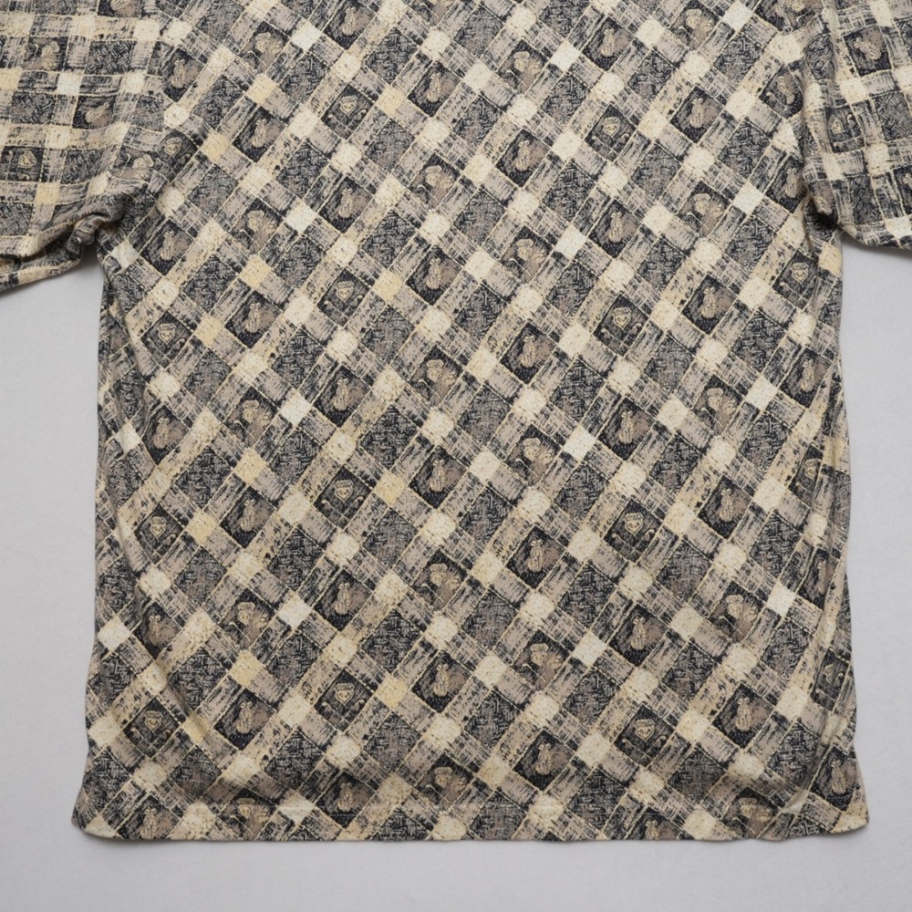 Haggar Golf Polo Shirt Men XL Beige Black Golf Club Print Short Sleeve Cotton - Picture 14 of 15